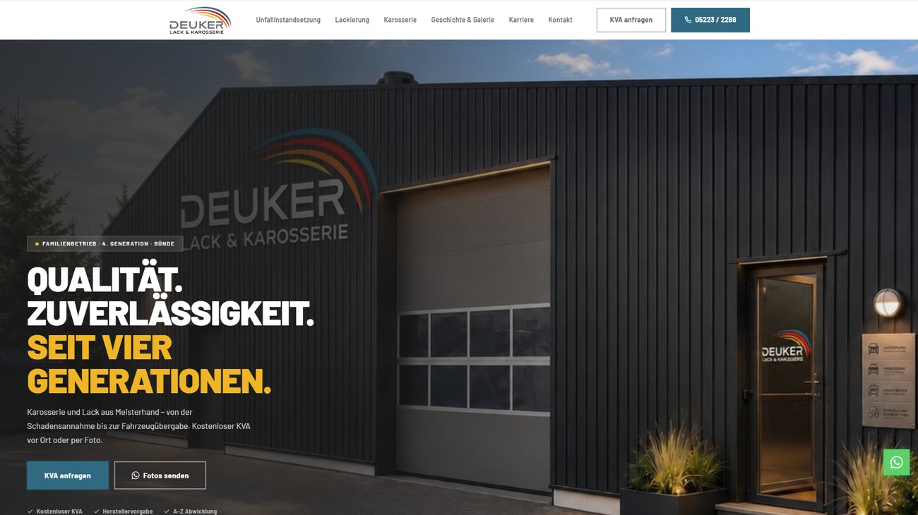 Neuer Webauftritt von Deuker: modern, responsiv, mit Online-KVA-Anfrage