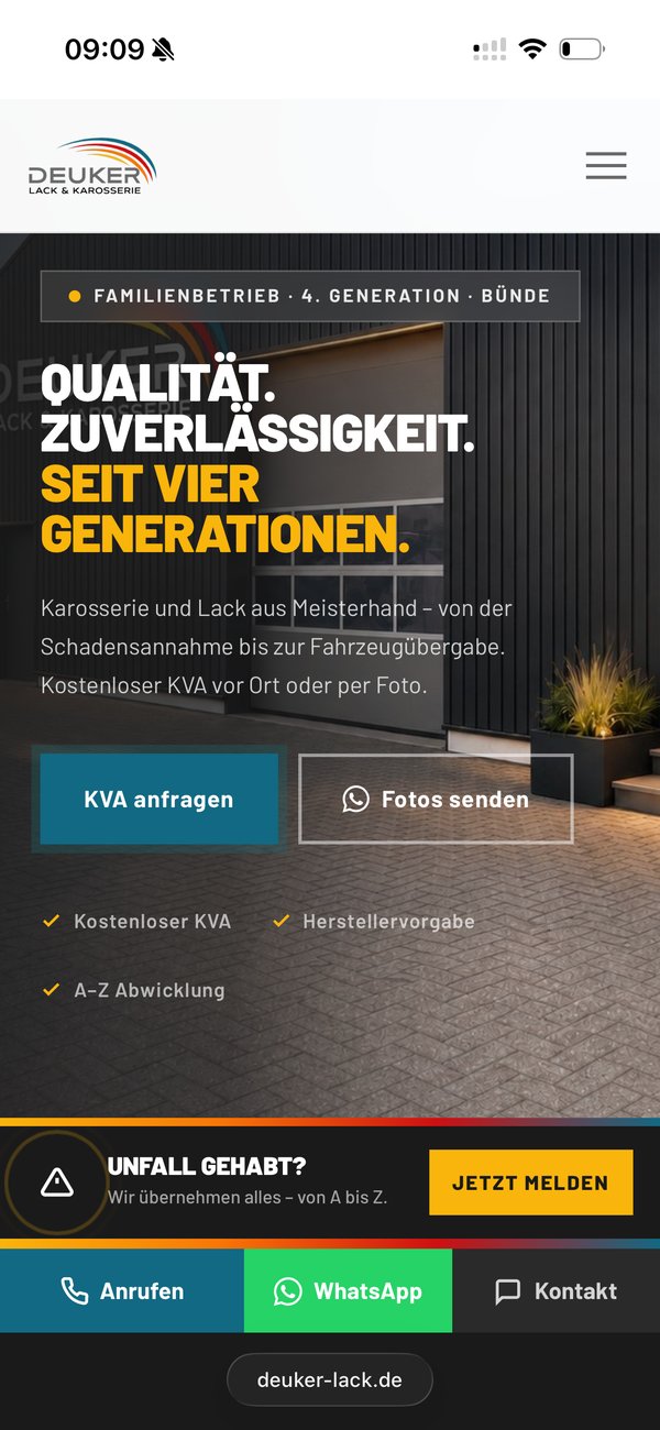 Deuker Startseite auf dem Smartphone