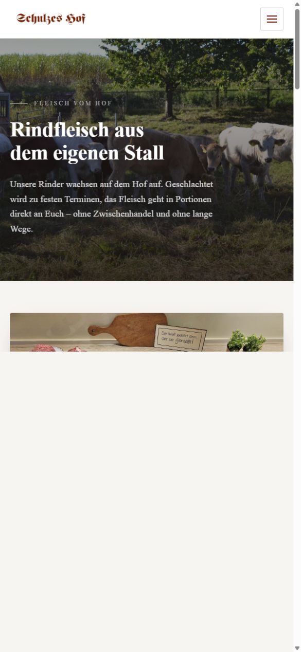 Schulzes Hof Rindfleisch-Unterseite auf dem Smartphone