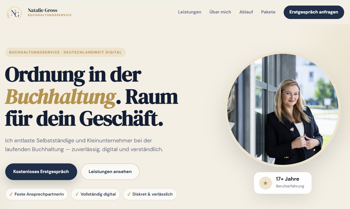 Neue NG Buchhaltungsservice Website: professioneller, mobiloptimierter Webauftritt